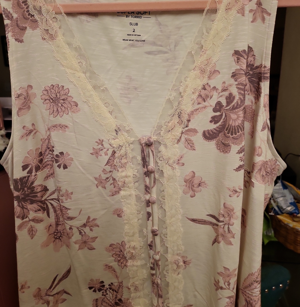 Nwot Torrid Size 2x Supersoft Slub V-Neck Fit N Flare Top - Picture 7 of 8